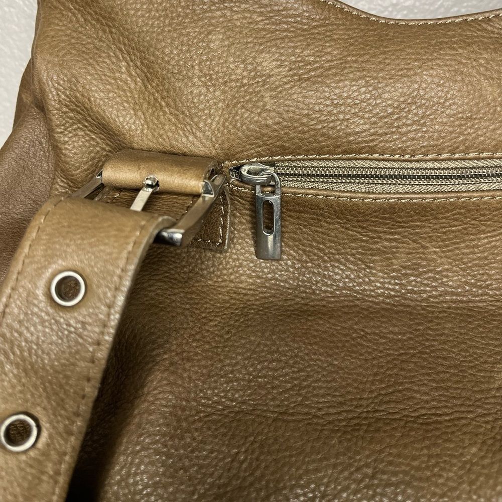 L’Artigiano Leather Tote Brown Tan Shoulder Bag Womens Purse Borse In Pe… - Picture 8 of 12